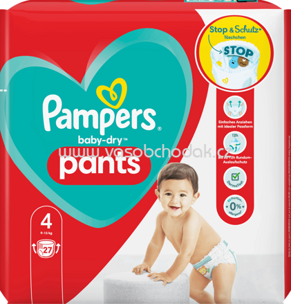 Pampers Baby Pants Baby Dry Gr.4 Maxi, 9-15 kg, 27 St