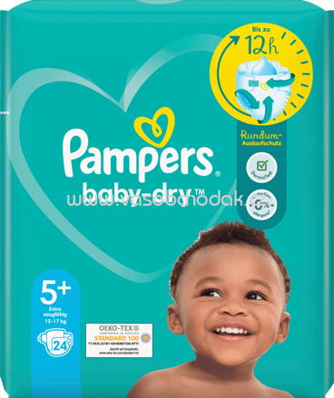 Pampers Windeln Baby Dry Gr. 5+ Junior Plus, 12-17 kg, 24 St