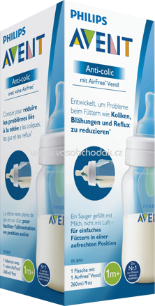 Philips AVENT Flasche Anti-colic mit AirFree Ventil, ab 1+ Monate, 260 ml, 1 St
