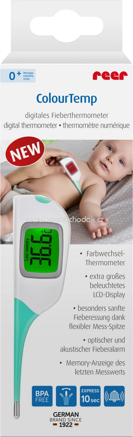 Reer Digitales Fieberthermometer Colour Temp mit großem Display, 1 St