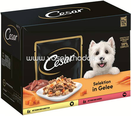 Cesar Feines im Frischebeutel, Selektion in Gelee, Multipack, 12x100g, 1,2kg