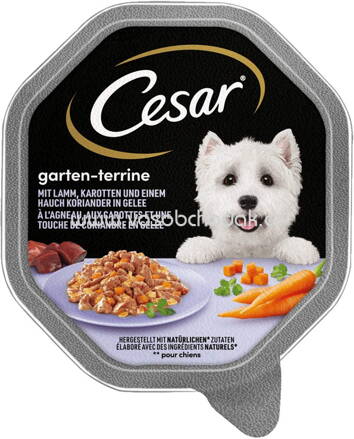 Cesar Garten-Terrine mit Lamm, Karotten und einem Hauch Koriander in Gelee, 150g