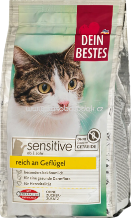 Dein Bestes Trockenfutter Katze Sensitive reich an Geflügel, 750g