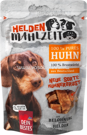 Dein Bestes Helden Mahlzeit 100% Pures Huhn Brustwürfel, 50g
