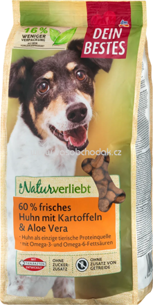 Dein Bestes Trockenfutter Hund Naturverliebt 60% frisches Huhn mit Kartoffeln & Aloe Vera, 1 kg