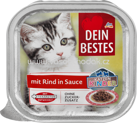 Dein Bestes Nassfutter für junge Katzen bis zum 12. Lebensmonat mit Rind, in Sauce, 100 g
