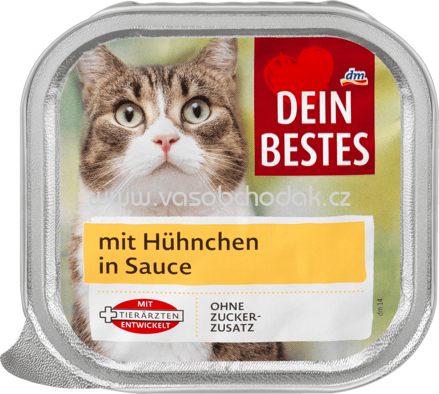 Dein Bestes Nassfutter für Katzen mit Hühnchen, in Sauce, 100 g