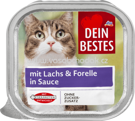 Dein Bestes Nassfutter für Katzen mit Lachs & Forelle in Sauce, 100 g