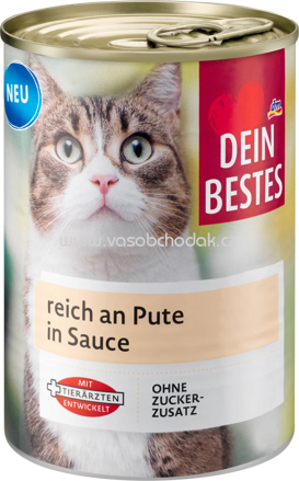 Dein Bestes Nassfutter für Katzen mit Pute, in Sauce, 415g
