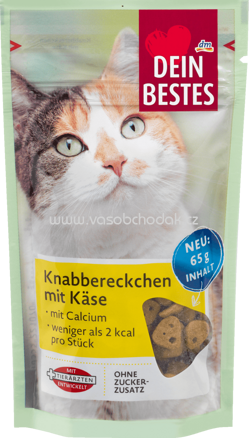 Dein Bestes Snack für Katzen, Knabbereckchen mit Käse, 65 g