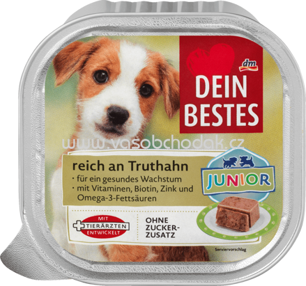 Dein Bestes Nassfutter für Hunde Junior reich an Truthahn, 150 g