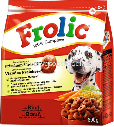 Frolic 100% Complete mit Rind, Karotten und Getreide, 800g