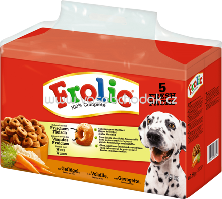 Frolic 100% Complete mit Geflügel, Gemüse & Reis, 7,5 kg - ONL