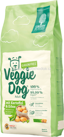 Green Petfood Trockenfutter für Hunde, getreidefrei, VeggieDog, mit Kartoffel & Erbse, 15 kg - ONL