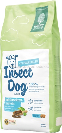 Green Petfood Trockenfutter für Hunde, hypoallergen InsectDog, 15 kg - ONL