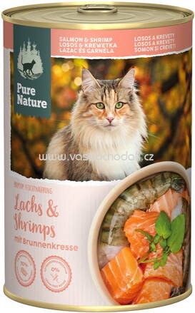Pure Nature Katzen Nassfutter Adult Lachs & Shrimps, 400g