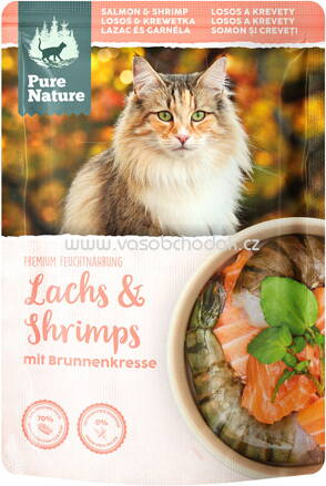 Pure Nature Katzen Nassfutter Adult Lachs & Shrimps, 85g
