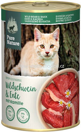 Pure Nature Katzen Nassfutter Adult Wildschwein & Ente, 400g