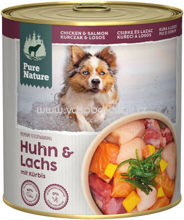 Pure Nature Hunde Nassfutter Adult Huhn & Lachs, 800g