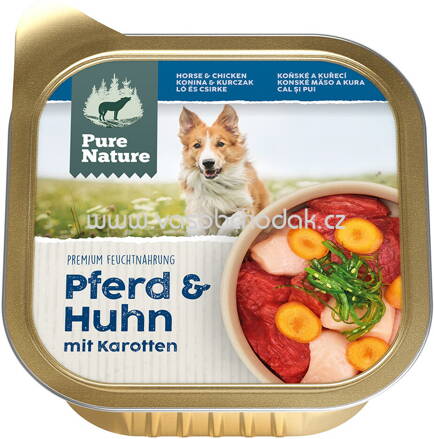 Pure Nature Hunde Nassfutter Adult Pferd & Huhn, 150g
