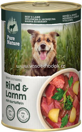 Pure Nature Hunde Nassfutter Adult Rind & Lamm, 400g