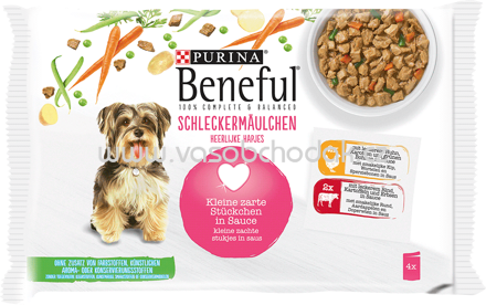 Purina Beneful Schleckermäulchen mit Huhn & Rind in Soße, 4x100g