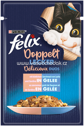 Purina Felix Doppelt lecker mit Sardine & Lachs in Gelee, 85g