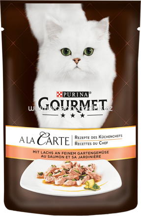 Purina Gourmet A la Carte mit Lachs an feinem Gartengemüse, 85g