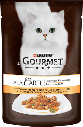 Purina Gourmet A la Carte mit Truthahn an feiner Gemüsekomposition, 85g
