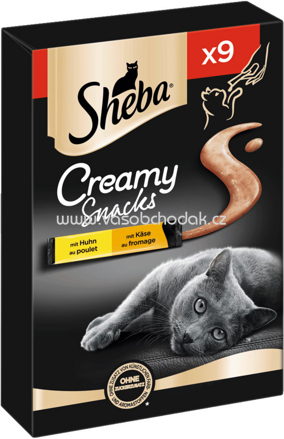 Sheba Creamy Snacks mit Huhn und Käse, 9x12g