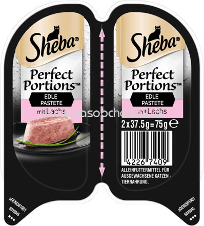 Sheba Perfect Portions Edle Pastete mit Lachs, 2x37,5g, 75g