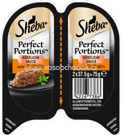 Sheba Perfect Portions Köstliche Sauce zarter Truthahn, 2x37,5g, 75g