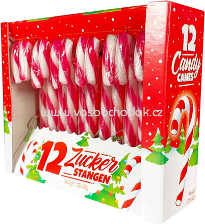 Alex Sweets Candy Canes Zuckerstangen rot-weiß, 12cm, 12 St